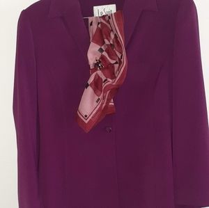 Le Suit Purple 3pc. Skirt Suits
